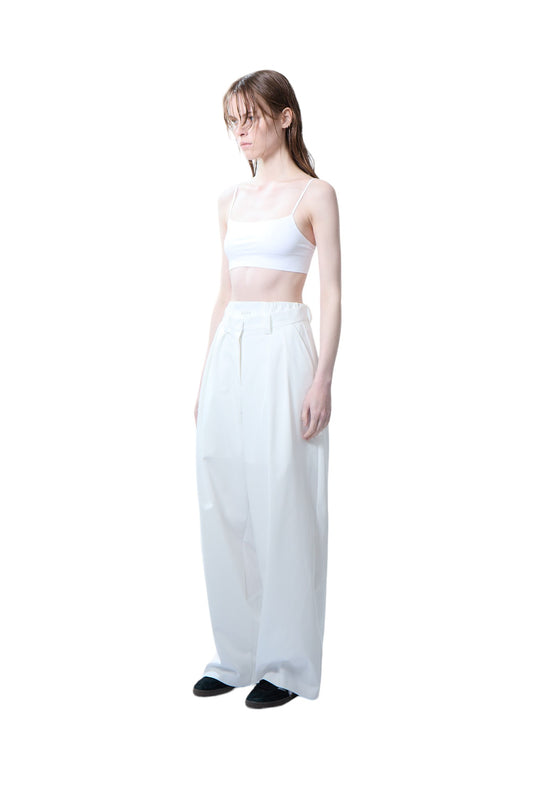 WIDE PLEATED TROUSERS - WHITE