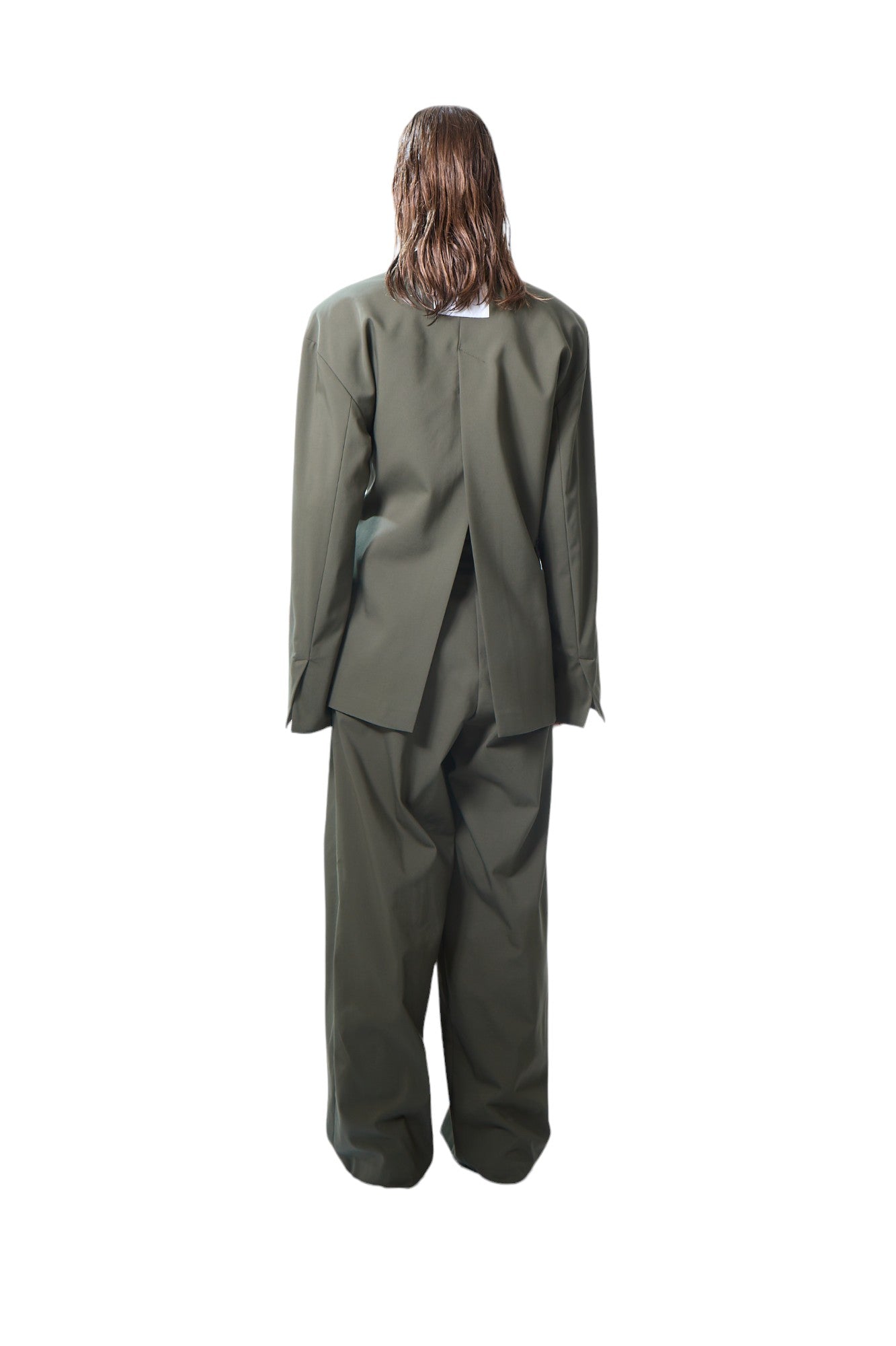 STRUCTURED OVERSIZED BLAZER - OLIVE