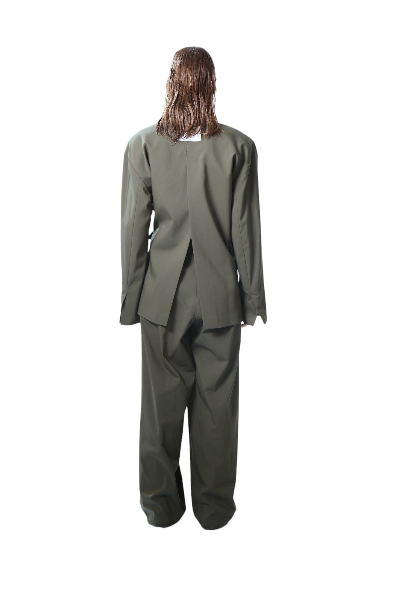 STRUCTURED OVERSIZED BLAZER - OLIVE